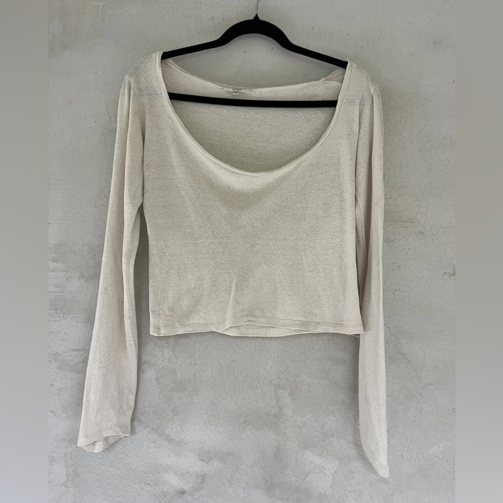 Ozma raw silk scoop neck long sleeve